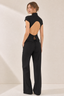 Mockneck Open Back Tie Top