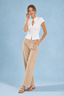 Mockneck Open Back Tie Top