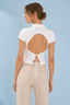 Mockneck Open Back Tie Top