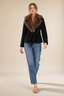 Sable Faux Fur Collar Coat