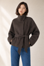 Cocoa Tie-Waist Wool Jacket