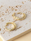 Kehlani | Women's Zircon Crystal Accent Crossover Shape Twist Hoop Earrings