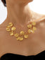 Taliyah | Women's Leaf Statement Textured Layered Detail Necklace