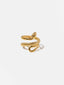 Vada | Women's Coiled Serpent Textured Scale Detail Snake Wrap Ring