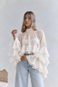 Ivory Tiered Ruffle Blouse