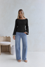 Midnight Laurel Bell Sleeve Top