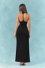 Cowl Neck Backless Maxi Dress
