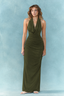 Cowl Neck Backless Maxi Dress