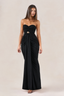 Gilded Drape Strapless Maxi Dress