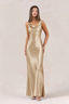 Midnight Bias Satin Maxi Dress