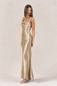 Midnight Bias Satin Maxi Dress