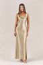 Midnight Bias Satin Maxi Dress