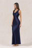 Midnight Bias Satin Maxi Dress