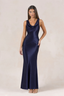Midnight Bias Satin Maxi Dress