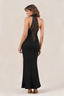 Noir Lace Backless Maxi Dress