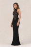 Noir Lace Backless Maxi Dress