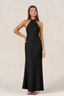 Odette Halter Satin Maxi Dress