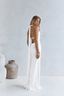 Pearl Back Halter Satin Maxi Dress