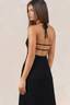 Textured Halter Backless Maxi Dress