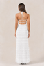 Textured Halter Backless Maxi Dress