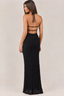 Textured Halter Backless Maxi Dress