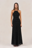 Textured Halter Backless Maxi Dress