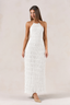 Textured Halter Backless Maxi Dress