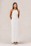 Textured Halter Backless Maxi Dress