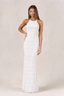 Textured Halter Backless Maxi Dress